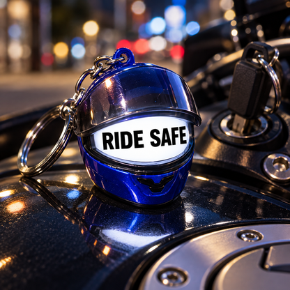 SAPETRO Personalized Smart Light-Up Helmet Keychain With Name