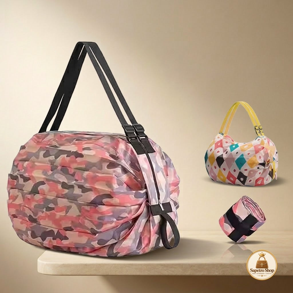 A.B.R.3 Enterprise Foldable Large Capacity Portable Shopping Bag, Reusable Eco-Friendly Grocery Shopping Bag, Sports Travel Shoulder Tote Bag [Multi colour]