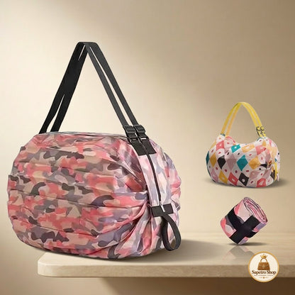 A.B.R.3 Enterprise Foldable Large Capacity Portable Shopping Bag, Reusable Eco-Friendly Grocery Shopping Bag, Sports Travel Shoulder Tote Bag [Multi colour]