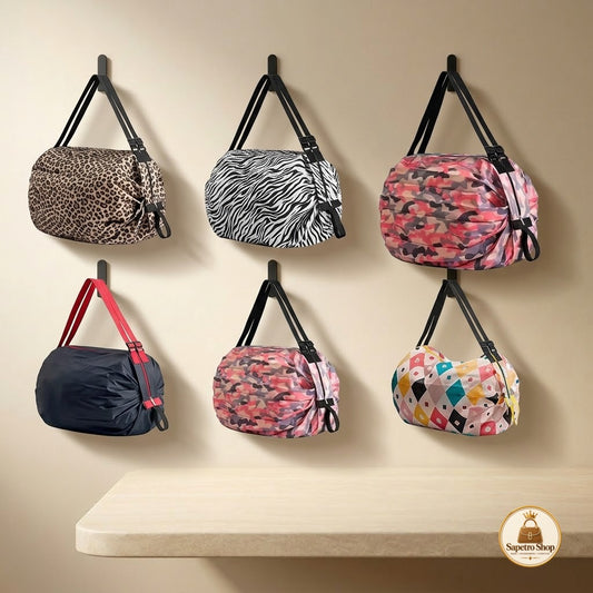 A.B.R.3 Enterprise Foldable Large Capacity Portable Shopping Bag, Reusable Eco-Friendly Grocery Shopping Bag, Sports Travel Shoulder Tote Bag [Multi colour]